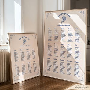 Whimsical Seating Chart Sign Wedding Guests Hand Drawn Wedding Signage Printable Canva Templates French Style Wedding Stationary, HD2