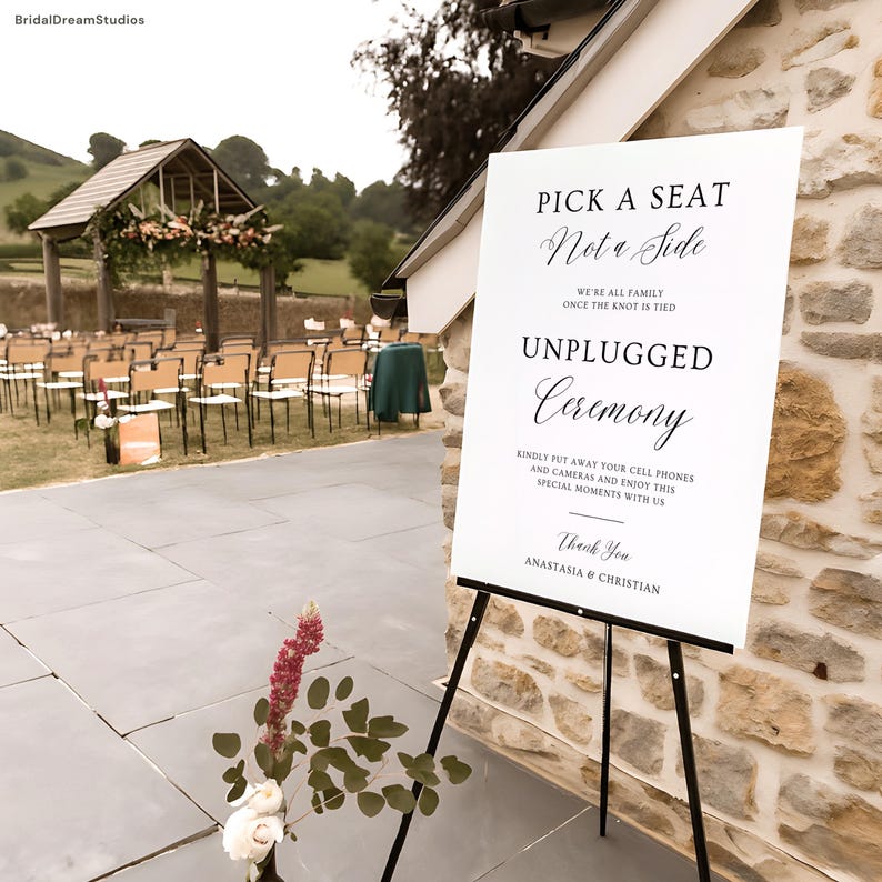 Modern Unplugged Ceremony Sign Template Classic Minimalist Wedding ...