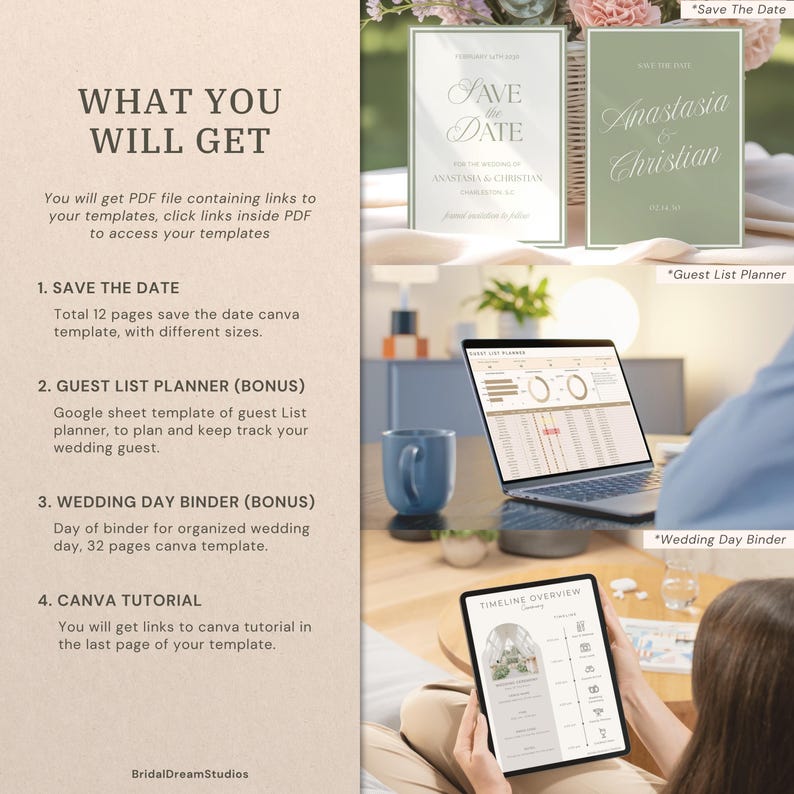 Sage Green Save the Date Wedding Digital Template Old Money Wedding Sage Green Save the Date Wedding Digital Template Old Money Wedding
