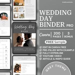 Wedding Planner Template Canva Wedding Binder Planning Templates Digital Printable Wedding Day Of Schedule Template Wedding Program Custom