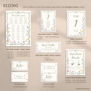 Wildflower Wedding Signs Bundle Vintage Whimsical Wedding Invite Set Modern Signature Cocktail Boho Floral Wedding Suite Bar Menu Sign, WF1 image 19