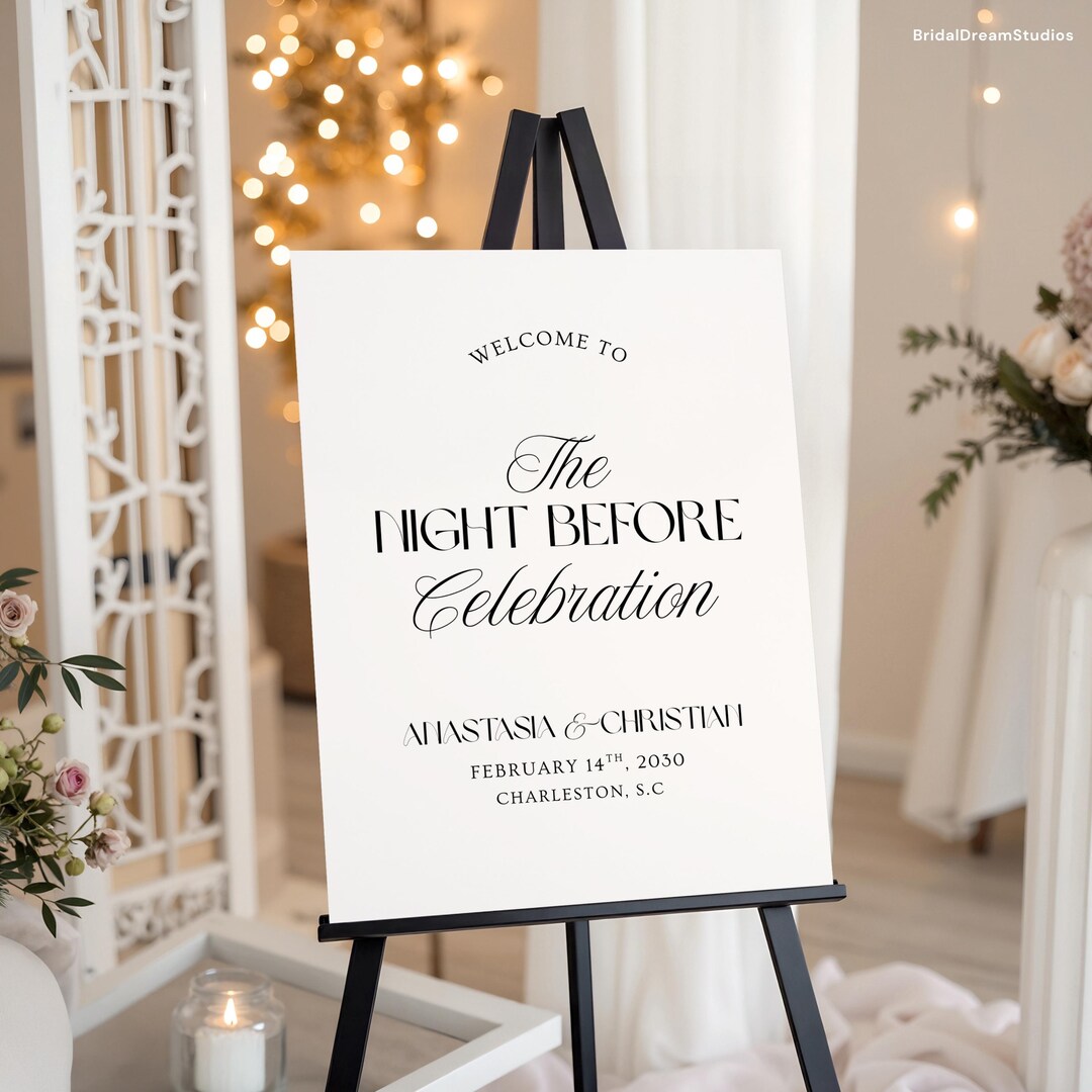 The Night Before Wedding Sign Old Money Rehearsal Dinner Sign Template ...