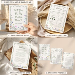 Wildflower Wedding Signs Bundle Vintage Whimsical Wedding Invite Set Modern Signature Cocktail Boho Floral Wedding Suite Bar Menu Sign, WF1 image 10