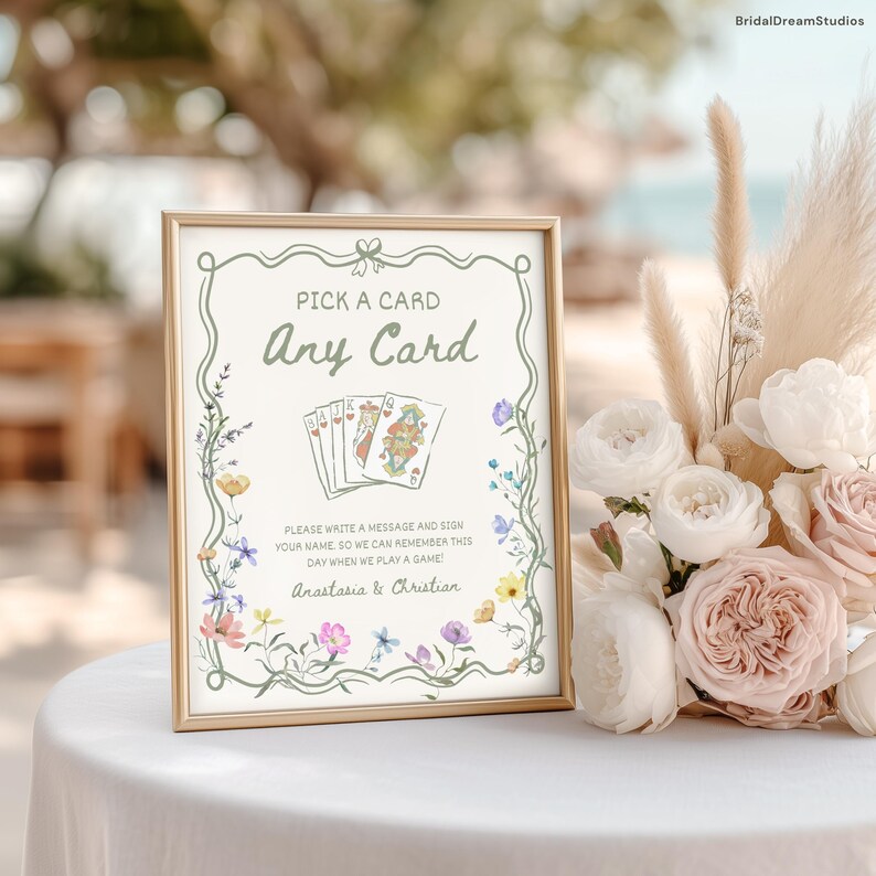 Playing Card Guest Book Sign Unique Guestbook Wedding Table Sign Pick a ...
