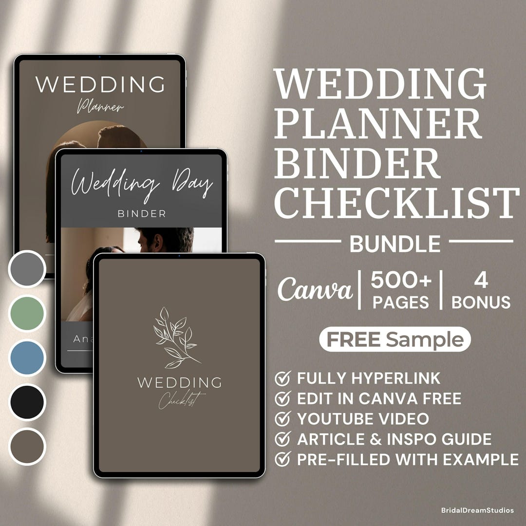 Wedding Bundle Template Printable Wedding Checklist Timeline Wedding