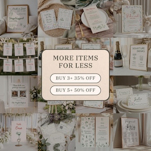 Vintage Cards and Gifts Sign Wedding Gift Table Sign Printable Boho Floral Whimsical Wedding Signage Wildflower Wedding Signs Templates, WF1 image 8