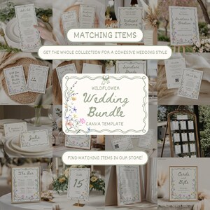 Vintage Cards and Gifts Sign Wedding Gift Table Sign Printable Boho Floral Whimsical Wedding Signage Wildflower Wedding Signs Templates, WF1 image 5