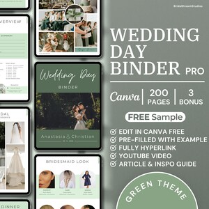Wedding Day Binder Canva Template: Editable Planner & Checklist (Digital Download)