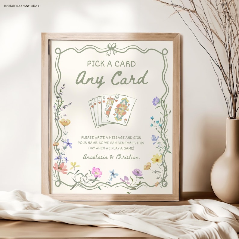 Playing Card Guest Book Sign Unique Guestbook Wedding Table Sign Pick a ...