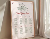Hand Drawn Wedding Seating Chart Template Find Your Seat Wedding Sign Illustration Colorful Wedding Signage Whimsical Wedding Stationary HD3
