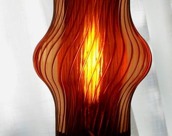 LAMPE DE TABLE « SOLIS » - Brun ambré | Design personnalisé moderne minimaliste | Lampe sculpturale unique