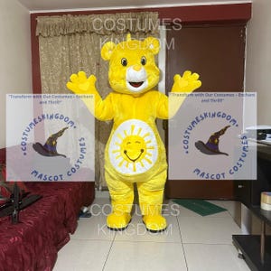 Yellow Bear Animal Costume Mascot Party Event Halloween events parties botarga