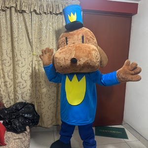 Disfraz de mascota de hombre perro Disfraz de mascota de personaje de perro azul Botarga Evento Adulto