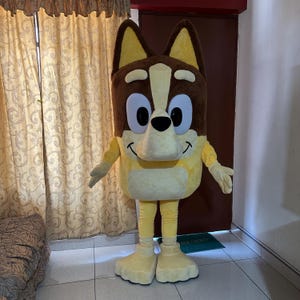 Mascotte del cane giallo, costume da mascotte per feste, eventi di Halloween, decorazioni Botarga, costome per adulti