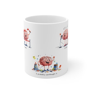 Whimsical Brain 11oz Mug, Funny Coffee Cup, Gift for Students, Office Humor, Psychology Lover&#39;s Mug