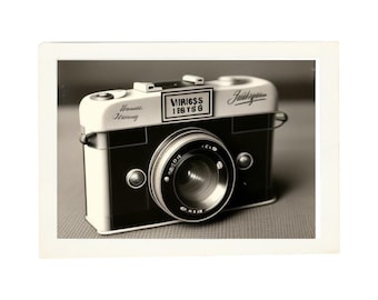 Lámina artística de cámara de estilo retro vintage: decoración clásica de fotografía para entusiastas