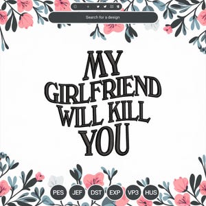 My girlfriend embroidery designs, love machine digital embroidery designs, lover embroidery pattern, 3 SIZE - Instant downloads file