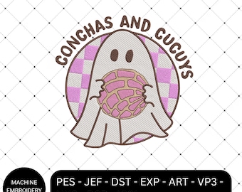 Ghost Conchas  Cucuy embroidery designs,Mexican Ghost Halloween machine digital embroidery,Funny Ghost embroidery,4 SIZE  instant download
