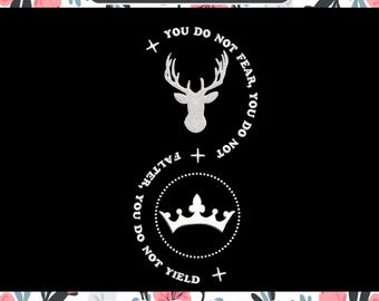 Bookish Fantasy Embroidery Design: Deer & Crown (Digital Download)
