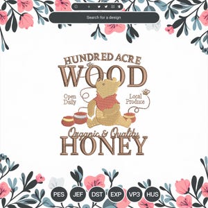 yellow bear embroidery designs, honey bear machine digital embroidery designs, bear embroidery pattern, 3 SIZE - Instant downloads