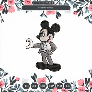 Mouse wedding embroidery designs, mouse machine digital embroidery designs, honey moon embroidery pattern, 3 SIZE - Instant downloads