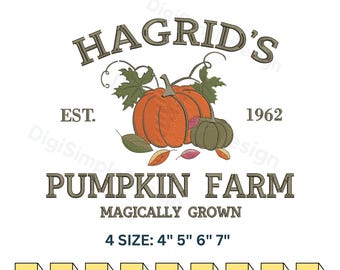 Halloween  Pumpkin embroidery designs, HP machine digital embroidery designs, Pumpkin farm embroidery pattern, 4 SIZE - Instant downloads