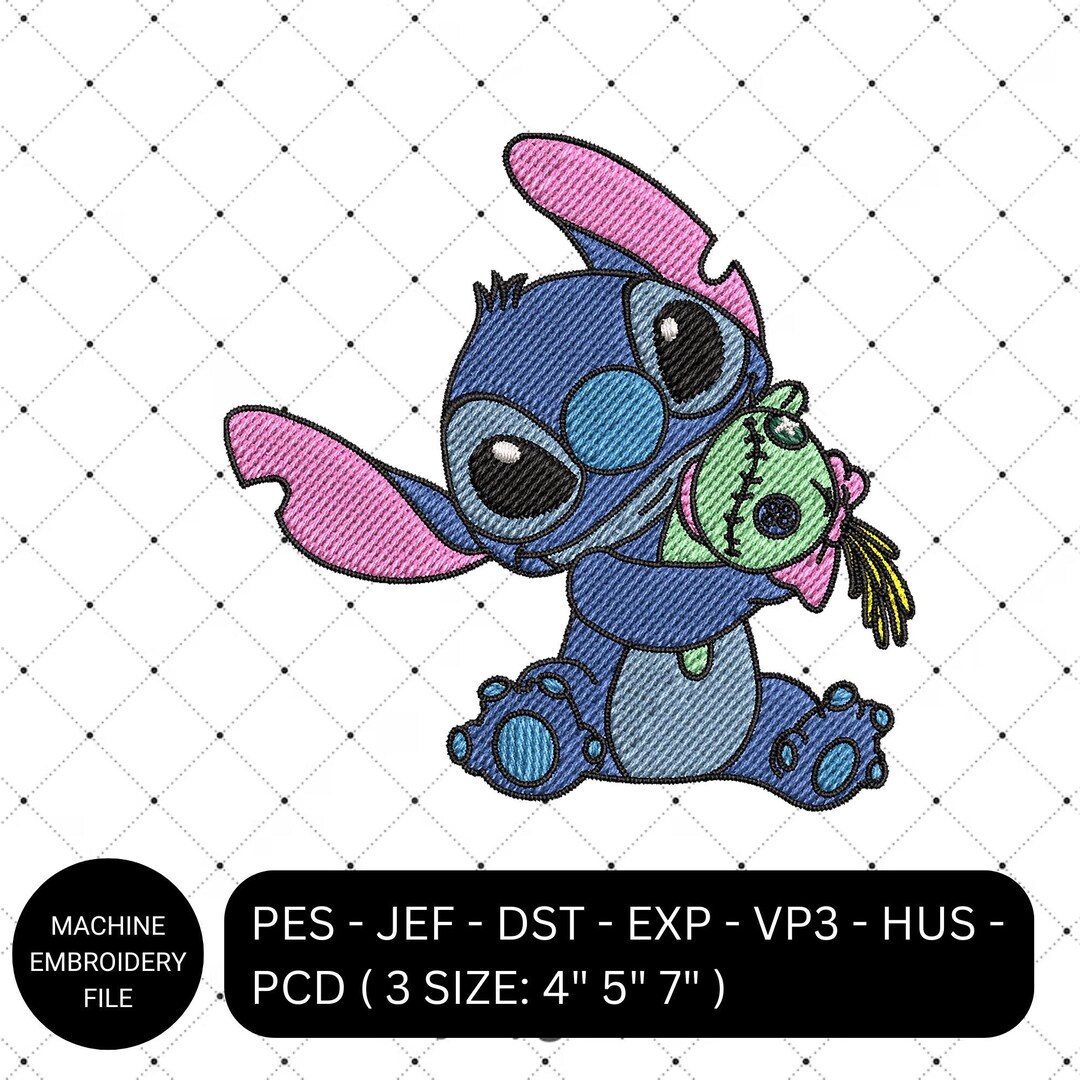 Blue Alien Embroidery Design: Character Machine Pattern (3 Size ...