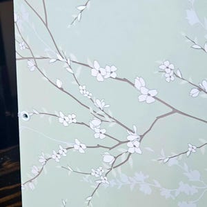 Handmade Green with White Flowers Hardcover Journal