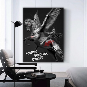 Gtaffiti Pegasus Fortuna, Arte de pared, Pintura sobre bastidor de madera, Impresión en lienzo, Decoración de pared, Arte de pared moderno pop, Decoración del hogar, Decoración de oficina, Motivación