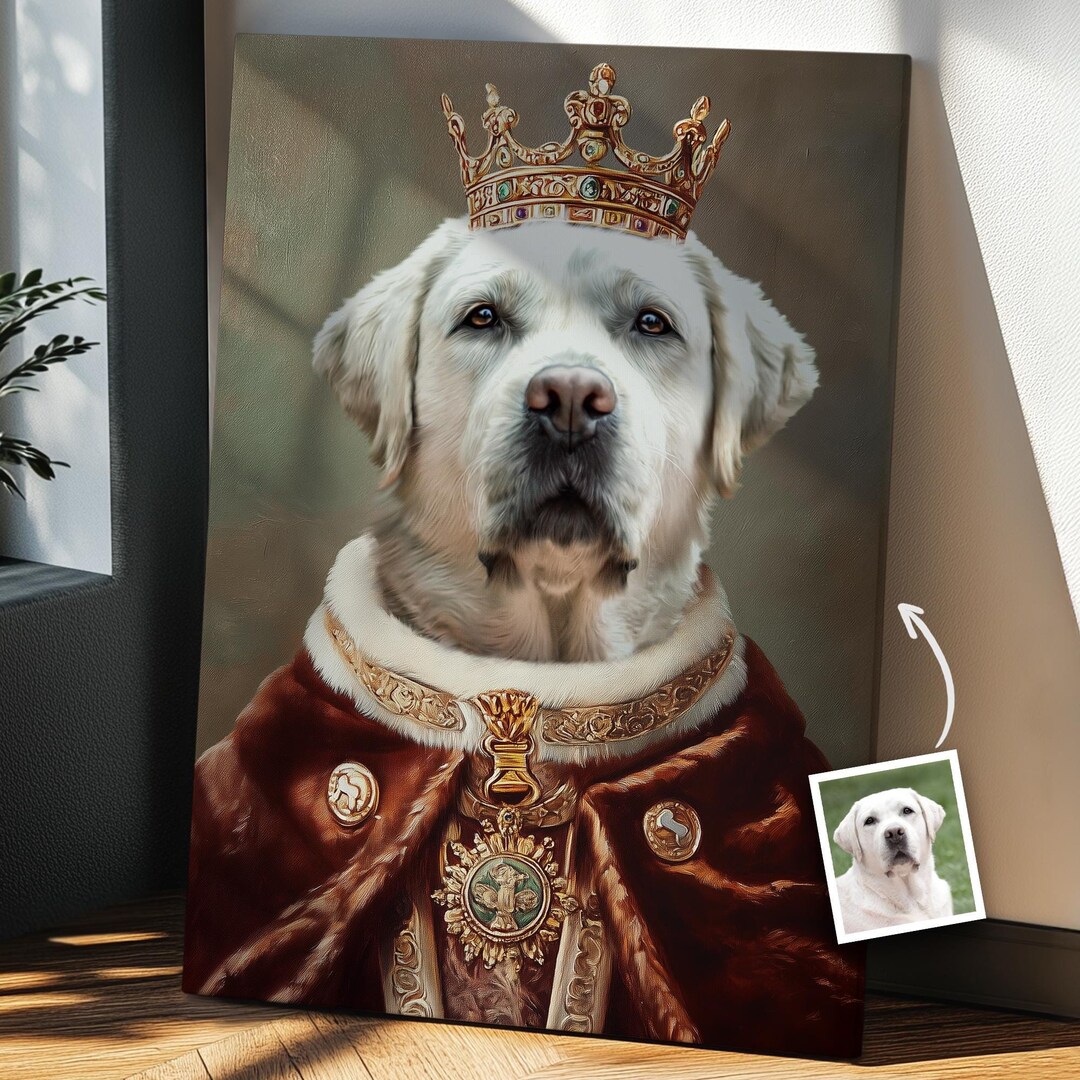Custom Renaissance Pet Portrait: Regal King or Queen Canvas Art - Etsy