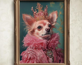 Custom Renaissance Pet Portrait: Regal King or Queen Art
