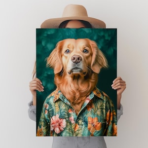 Custom Pet Portrait in Unique Costumes – Funny Dog & Cat Art Print – Personalized Pet Gift for Pet Lovers – Digital Pet Illustration