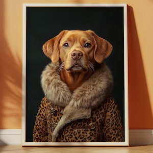 Custom Pet Portrait in Unique Costumes – Funny Dog & Cat Art Print – Personalized Pet Gift for Pet Lovers – Digital Pet Illustration
