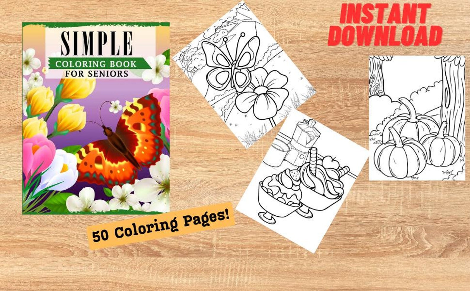 Simple Coloring Pages for Seniors - Etsy Canada