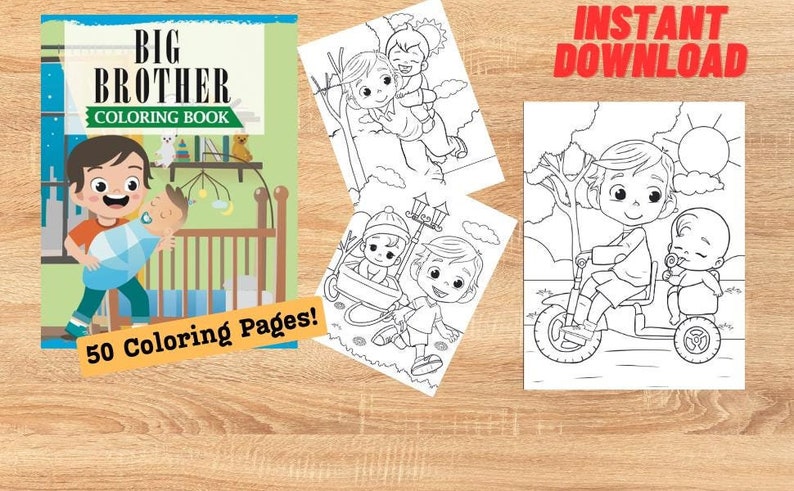 Big Brother Coloring Pages Etsy - Il 794xN.6226338408 Q2mw 
