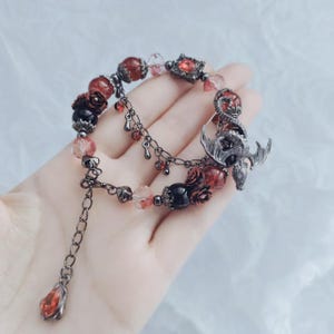 Dragon Sylus Bracelet, Love and Deepspace  Bracelet, Crackled Glass Beads, Unique Jewelry Gift, Stretch Fit