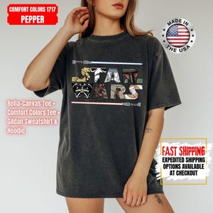Camiseta Disney Star Wars, sudadera Mandalorian, camiseta de colores cómodos de Darth Vader, camiseta de Chewbacca, camiseta Star Jedi, camiseta de Luke Skywalker imagen 11