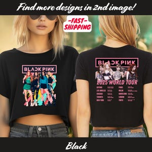 Black Pink World Tour 2025 Crop Top, Jisoo Jennie Lisa Rose Blink, Black Pink 2025 Concert Crop Tee, Black Pink Crop Top,Black Pink Crop Top