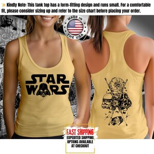 Disney Star Wars Tank Top, Mandalorian Tank Tee, Galaxy's Edge/Darth Vader Women Racerback and Men Tank Top image 7