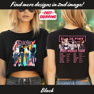 Black Pink World Tour 2025 Crop Top, Jisoo Jennie Lisa Rose Blink, Black Pink 2025 Concert Crop Tee, Black Pink Crop Top,Black Pink Crop Top