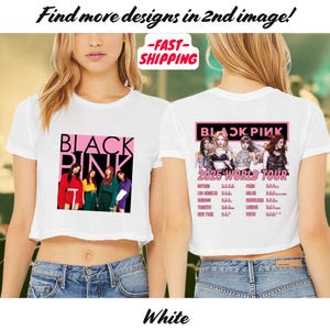 Black Pink World Tour 2025 Crop Top, Jisoo Jennie Lisa Rose Blink, Black Pink 2025 Concert Crop Tee, Black Pink Crop Top,Black Pink Crop Top