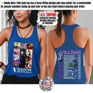 Camiseta sin mangas de villanos de Disney, camiseta retro del Club de las Brujas Malvadas, camiseta vintage de Halloween con vacaciones en los parques de Disney de Úrsula, Maléfica y la Reina Malvada. imagen 14