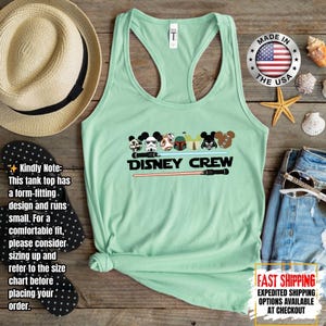Disney Crew Star Wars Tank Top, Mandalorian Tank Tee, Galaxy's Edge/Darth Vader Women Racerback and Men Tank Top image 10