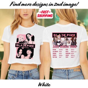 Black Pink World Tour 2025 Crop Top, Jisoo Jennie Lisa Rose Blink, Black Pink 2025 Concert Crop Tee, Black Pink Crop Top,Black Pink Crop Top