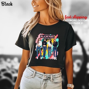 BlackPink Crop Top, Born Pink Crop Top, Kpop Fan Crop Top, Kpop Merch Crop Top, Blackpink World Tour Crop Top, Black Pink Tee Crop Top