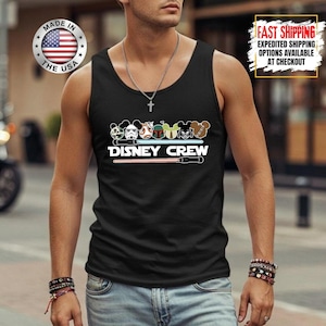Disney Crew Star Wars Tank Top, Mandalorian Tank Tee, Galaxy's Edge/Darth Vader Women Racerback and Men Tank Top image 1