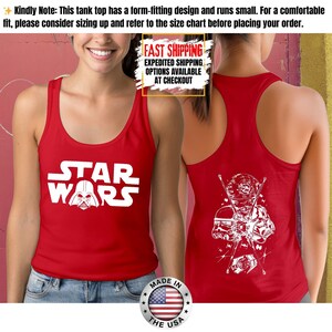 Disney Star Wars Tank Top, Mandalorian Tank Tee, Galaxy's Edge/Darth Vader Women Racerback and Men Tank Top image 15