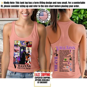 Camiseta sin mangas de villanos de Disney, camiseta retro del Club de las Brujas Malvadas, camiseta vintage de Halloween con vacaciones en los parques de Disney de Úrsula, Maléfica y la Reina Malvada. imagen 7