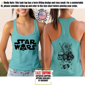 Disney Star Wars Tank Top, Mandalorian Tank Tee, Galaxy's Edge/Darth Vader Women Racerback and Men Tank Top image 12