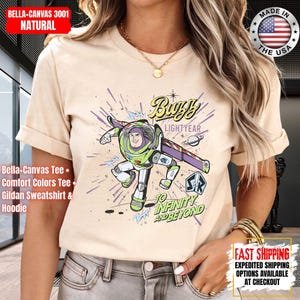Retro Buzz Lightyear To Infinity And Beyond Shirt, Toy Story Pixar Disney Tee, Space Ranger Shirt, Disneyland Family Trip Matching afbeelding 3